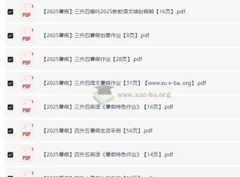 2025 暑假小学特色作业资料包