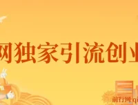 全网独家创业粉引流课程：单人单日轻松引流500+，不封号不费号