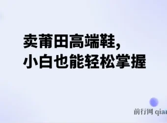 卖莆田高端鞋项目：每天两小时，小白轻松日入2000+