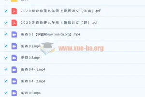 柴森九年级物理暑假班（初三物理10讲完结）
