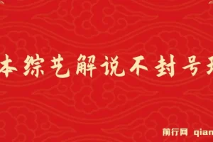 日本综艺解说不封号玩法：全新蓝海项目，轻松日入1000+