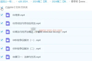2024高二政治朱法垚政治二轮精讲春季班（更新中）