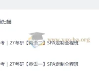 2027考研英语：石雷鹏橙啦SPA定制全程班