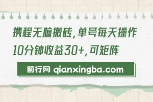 携程无脑搬砖项目：新手可操作的创作收益项目