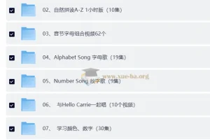 Hello Carrie自然拼读学习资源（192集视频+音频+练习册）