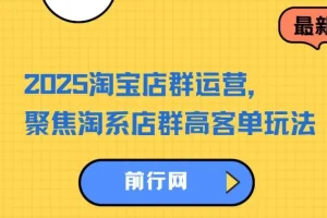 2023 – 2025淘宝店群运营课程：聚焦淘系店群高客单玩法
