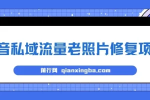 抖音私域流量之老照片修复项目课程