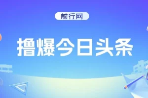 《撸爆今日头条：简单无脑操作实现日收2000+项目介绍》