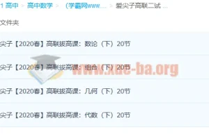 爱尖子高中数学竞赛高联二试上中下三套课程完整版
