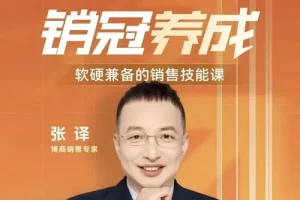 张译软硬兼备销售技能课：销冠三火轮系统，突破业绩瓶颈的实战方法论