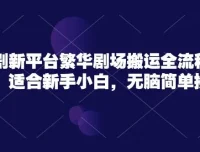 短剧新平台繁华剧场无脑搬运实操课程