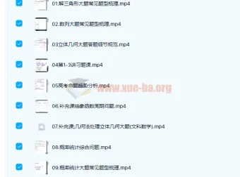 王嘉庆2022高考数学四阶段复习课程（含讲义与视频）