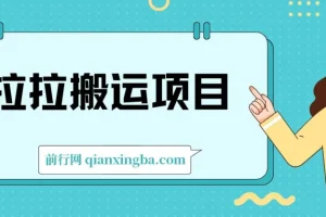 货拉拉搬运项目蓝海信息差实操教程（6节完整课程）