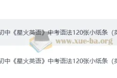 2026中考英语语法速记120张小纸条