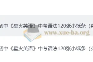 2026中考英语语法速记120张小纸条