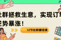 12节社群赚钱课：用社群拯救生意，实现订单逆势暴涨