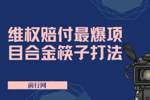 维权赔付实操课程：合金筷子玩法，小白也能轻松上手