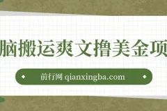 搬运国内爽文赚美金项目，零基础操作，月入2000美元