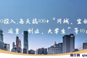 0投入日引300+流量：同城、宝妈、减重、创业、大学生等10大精准客源实操方法