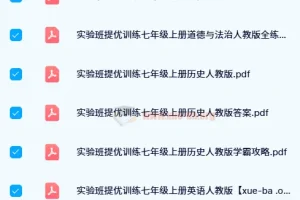 初中实验班提优训练全科资料（人教版·2023秋版）