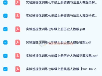 初中实验班提优训练全科资料（人教版·2023秋版）