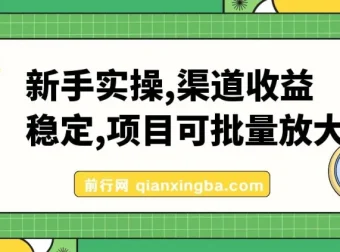 新手实操：单号日入500+，渠道收益稳定，项目可批量放大