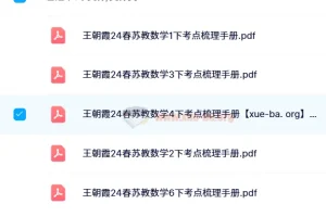 24春王朝霞考点梳理手册：苏教版数学1-6年级下册全收录
