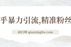 知乎暴力引流实操课：日引300+精准粉丝的落地玩法