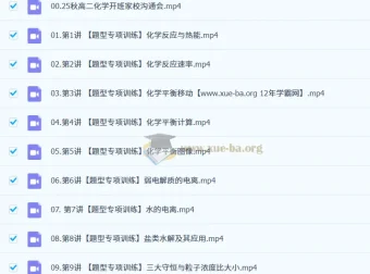 马旭悦 2026高中高二化学一轮秋季班题型专项训练