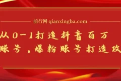 蛋解创业：抖音百万账号从0到1实战课，爆粉账号打造全攻略