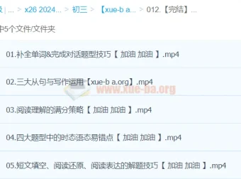 2024中考英语复习冲刺课程完结版