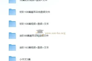 英语小短文学习资料包（视频+音频+文本）三合一合集