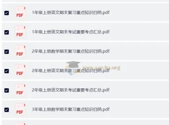 1-6年级小学语文数学英语 重点知识归纳与考试要点汇总