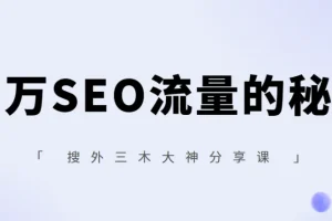 搜外三木SEO实战课：百万流量背后的关键词策略与内容布局