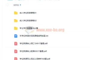 成人函授与自考学士学位英语课程（全国通用）19.7G视频教程