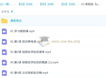 2025-2026高一化学寒假班 王瑾 系统精讲课程资料