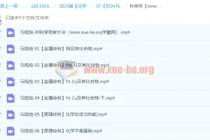 2024高三高考化学 马旭悦 秋季班 系统复习课程