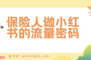 保险人做小红书的流量密码：从0到1系统实战课，解锁展业获客新技能