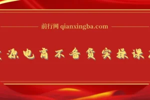 无货源电商不备货实操课2.0，2026年布局，从0到1全网最低10%费比全链路打法【持续更新】
