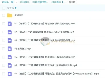 2025高三高考地理王群地理全年班合集 暑假班秋季班寒假班春季班完整课程
