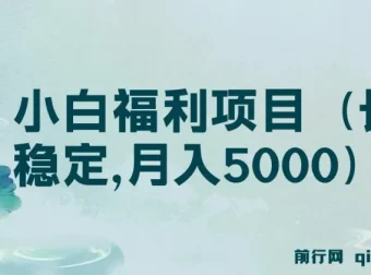 搏金汇第26课：小白福利项目，长久稳定月入5000实操指南