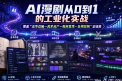 AI漫剧从0到1工业化实战课程：选本改编、美术资产、视频生成、后期剪辑全链路系统教学