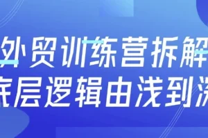 外贸训练营：从底层逻辑到实战获客的全流程系统课