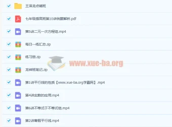 王泽龙初一寒假数学系统班7讲全解析 含讲义与期末点睛班