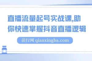 抖音直播流量起号实战课，掌握直播逻辑高效启动商家自播