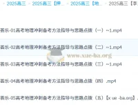 李荟乐2025高三高考地理冲刺班 备考方法指导与思路点拨