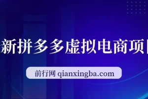 拼多多虚拟电商自动化项目，无人值守单店月入3000，批量放大实操课程