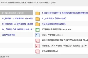 2026 AI掘金黑客实战体系：变现手册+万能指令库+AI工具入口+创业计划书大礼包