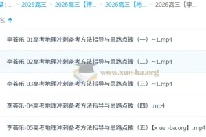 李荟乐2025高三高考地理冲刺班 备考方法指导与思路点拨