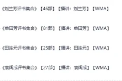 评书四大天王合集 单田芳袁阔成刘兰芳田连元经典评书大全[wma]